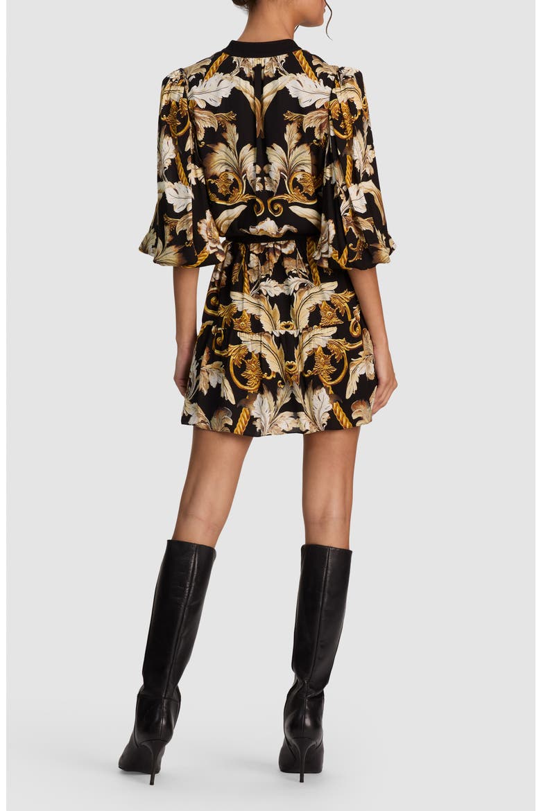 Antonette Tiered Minidress, Alternate, color, NOIR ELEGANCE OFF WHITE