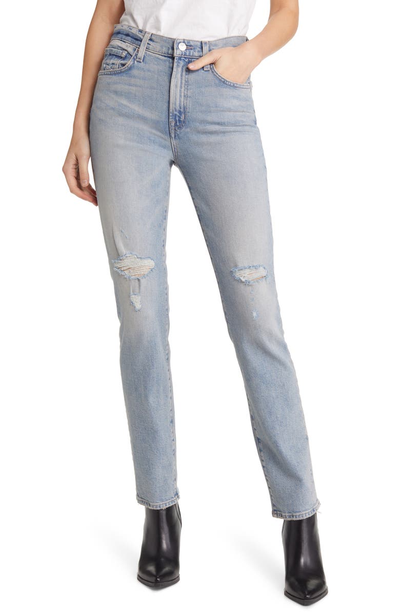EDWIN Elin High Waist Ripped Slim Jeans, Main, color,
