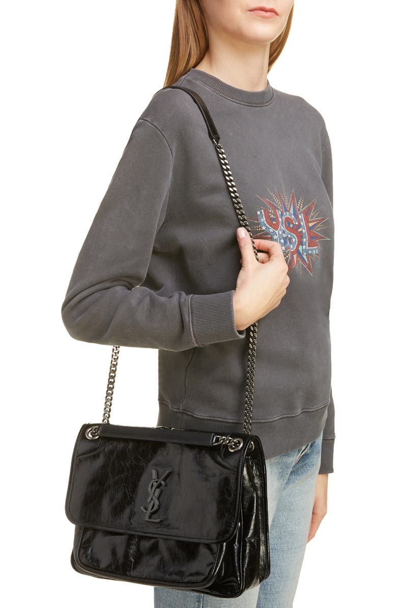 Saint Laurent Medium Niki Smooth Leather Shoulder Bag, Alternate, color,
