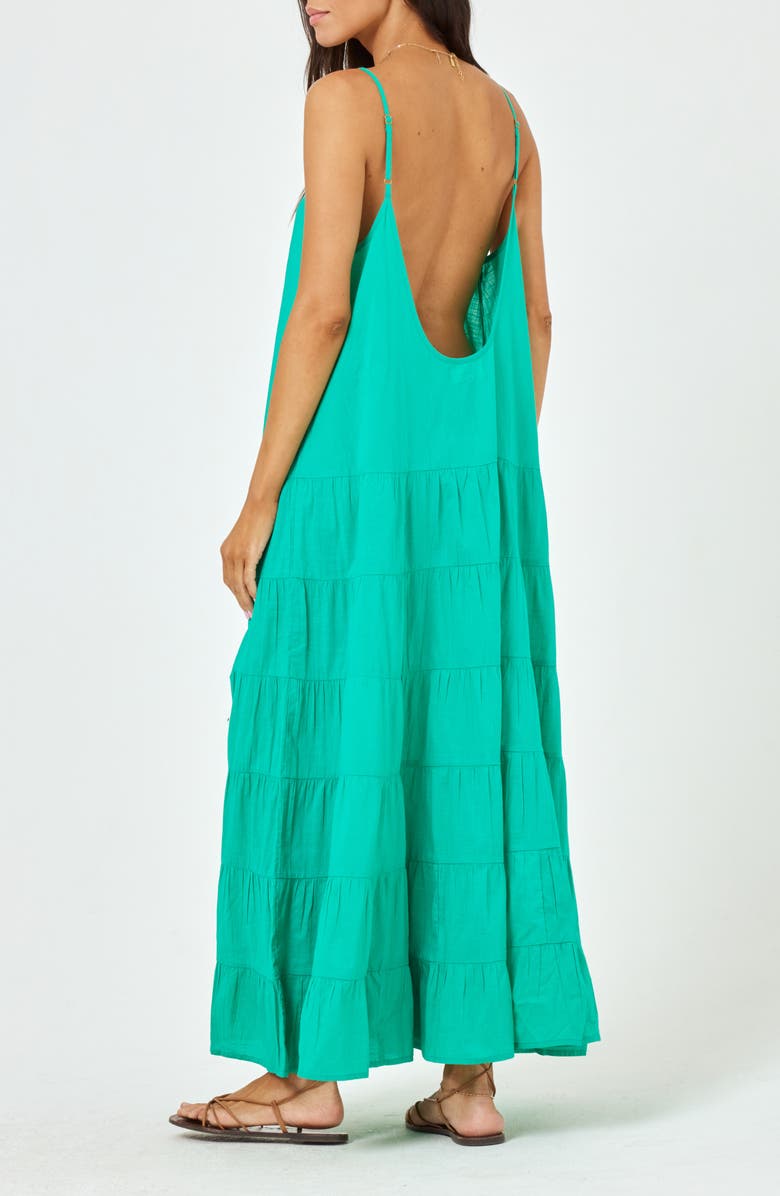 LSPACE Goldie Cover-Up Maxi Dress, Alternate, color, Jade