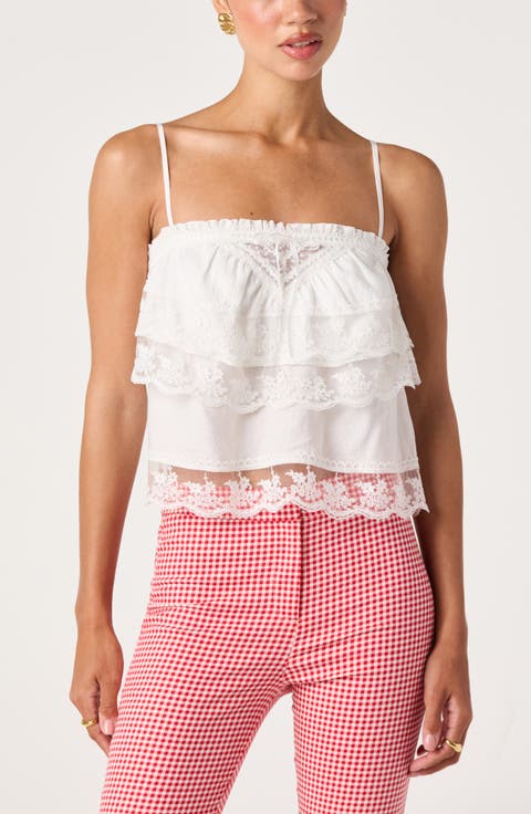 Jazlyn Lace Detail Tiered Top