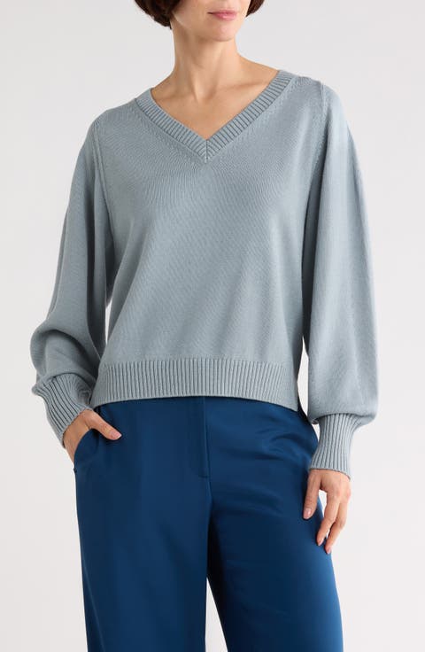V-Neck Raglan Sleeve Sweater