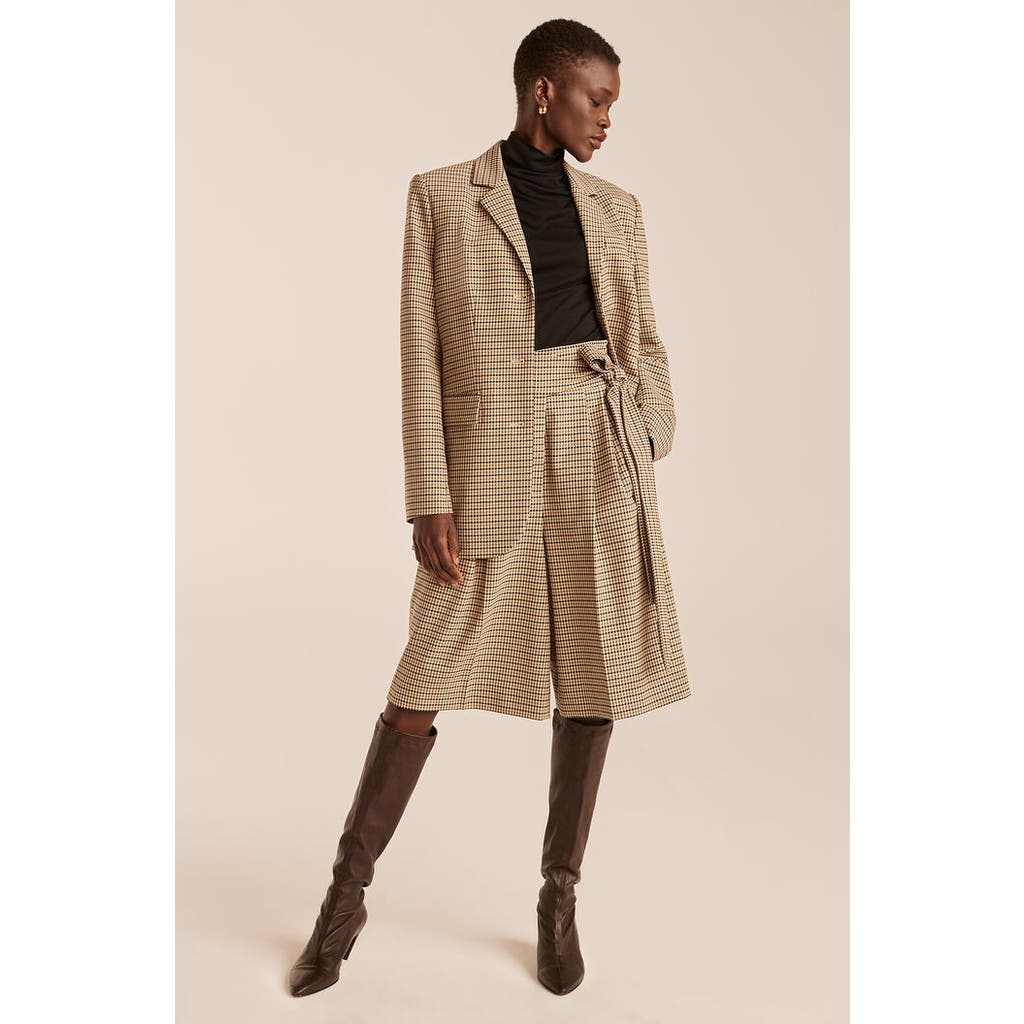 Rebecca Taylor Three Button Blazer In Military Green Combo