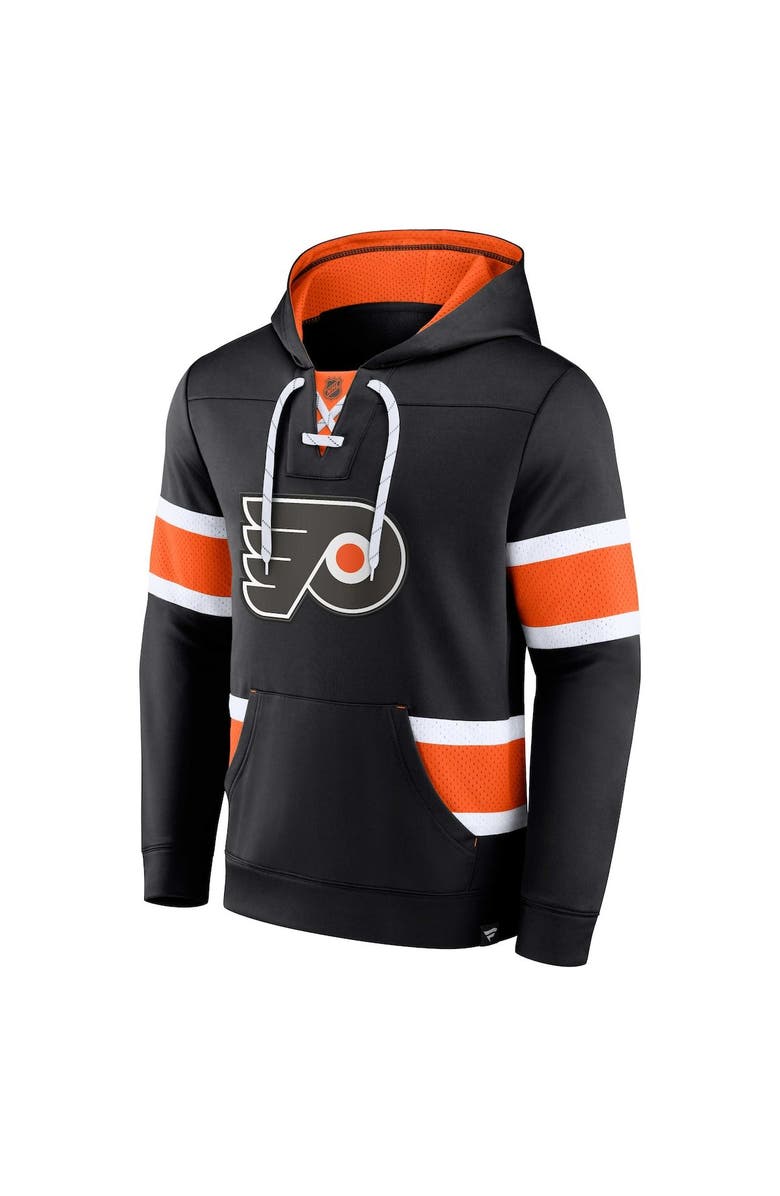 FANATICS Men's Fanatics Branded Black Philadelphia Flyers Powerplay Warrior Pullover Hoodie, Alternate, color, 