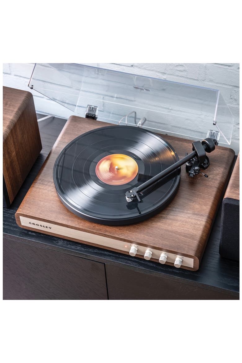 C65 Vinyl Record Player with Speakers, Alternate, color, WALNUT