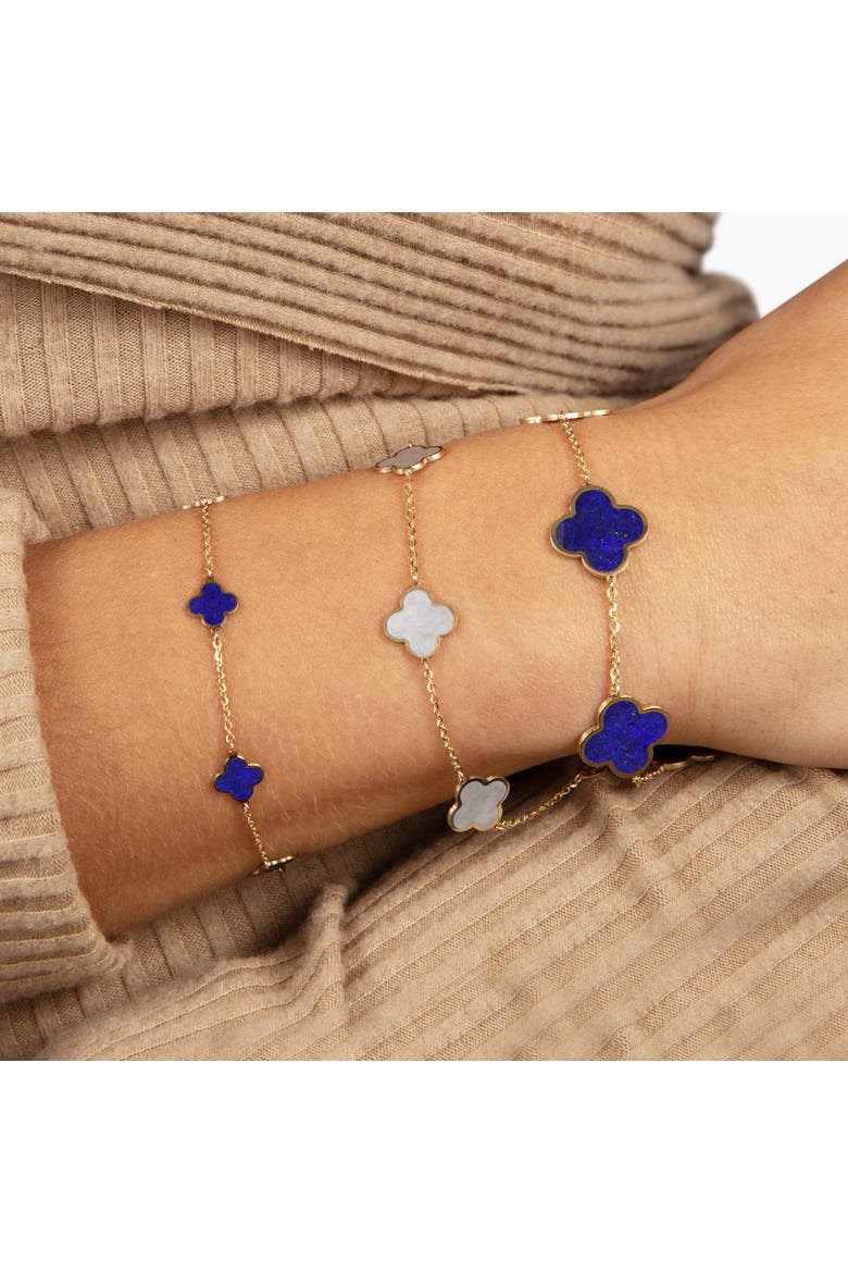 Large Lapis Clover Bracelet, Alternate, color, Lapis