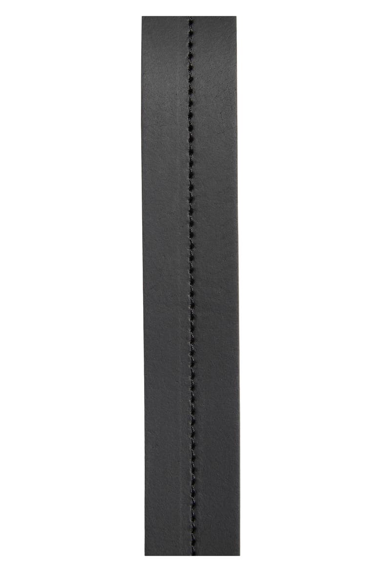Center Stitched Leather Belt, Alternate, color, BLACK
