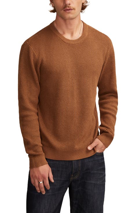 Waffle Cotton 
Linen Crewneck Sweater