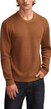Lucky Brand Waffle Cotton & Linen Crewneck Sweater