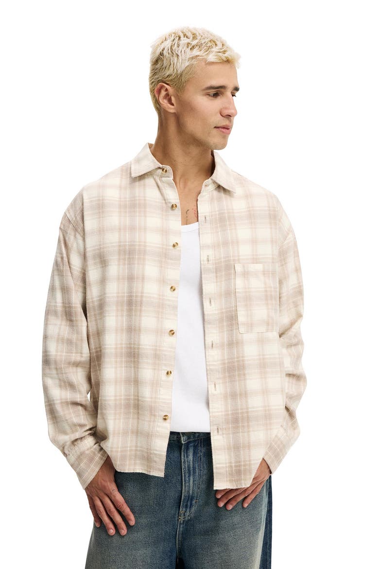 Tribeca Long Sleeve Shirt, Main, color, Stone Check