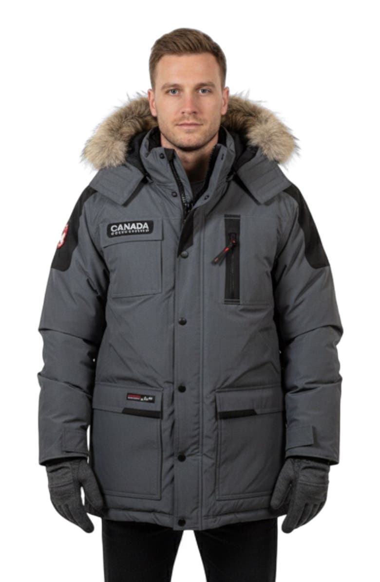 CANADA WEATHER GEAR Men's Heavyweight Arctic Parka, Main, color, Charcoal