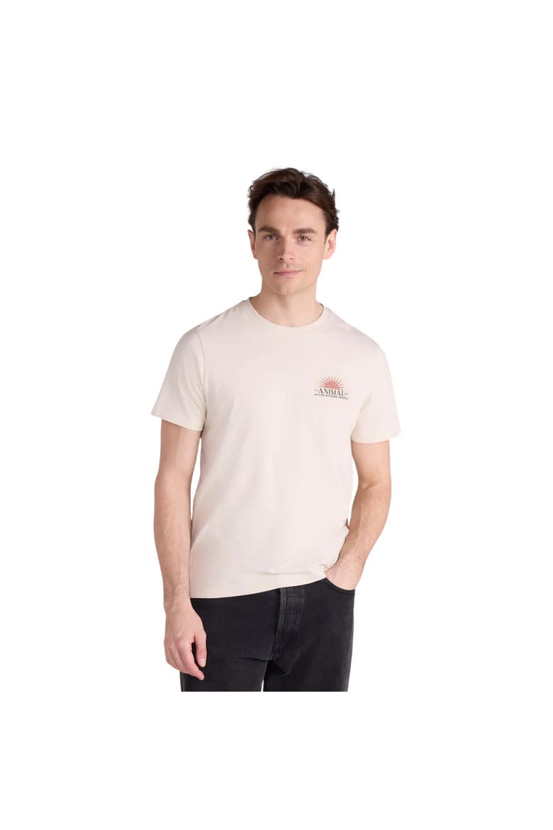 Sunrise Back Print T-Shirt, Main, color, Dark Beige