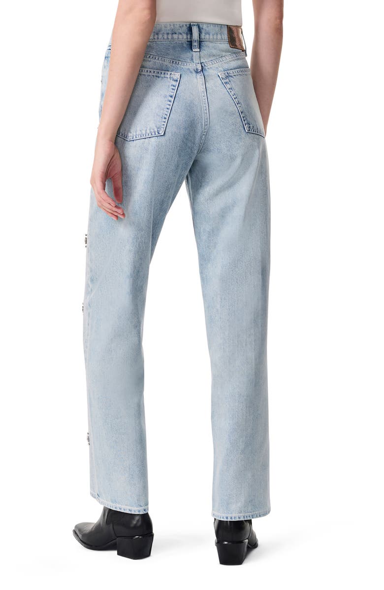 rag & bone Rhinestone High Waist Straight Leg Jeans, Alternate, color, Aljwl
