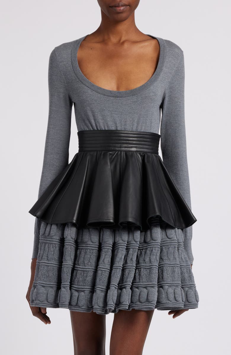 Alaïa Lambskin Leather Skirt Belt, Main, color, Noir Alaia