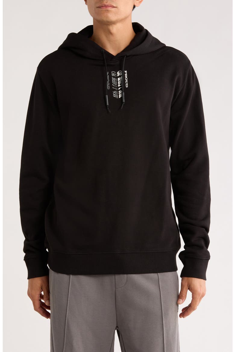 Darrett Stacked Logo Graphic Hoodie, Main, color, BLACK