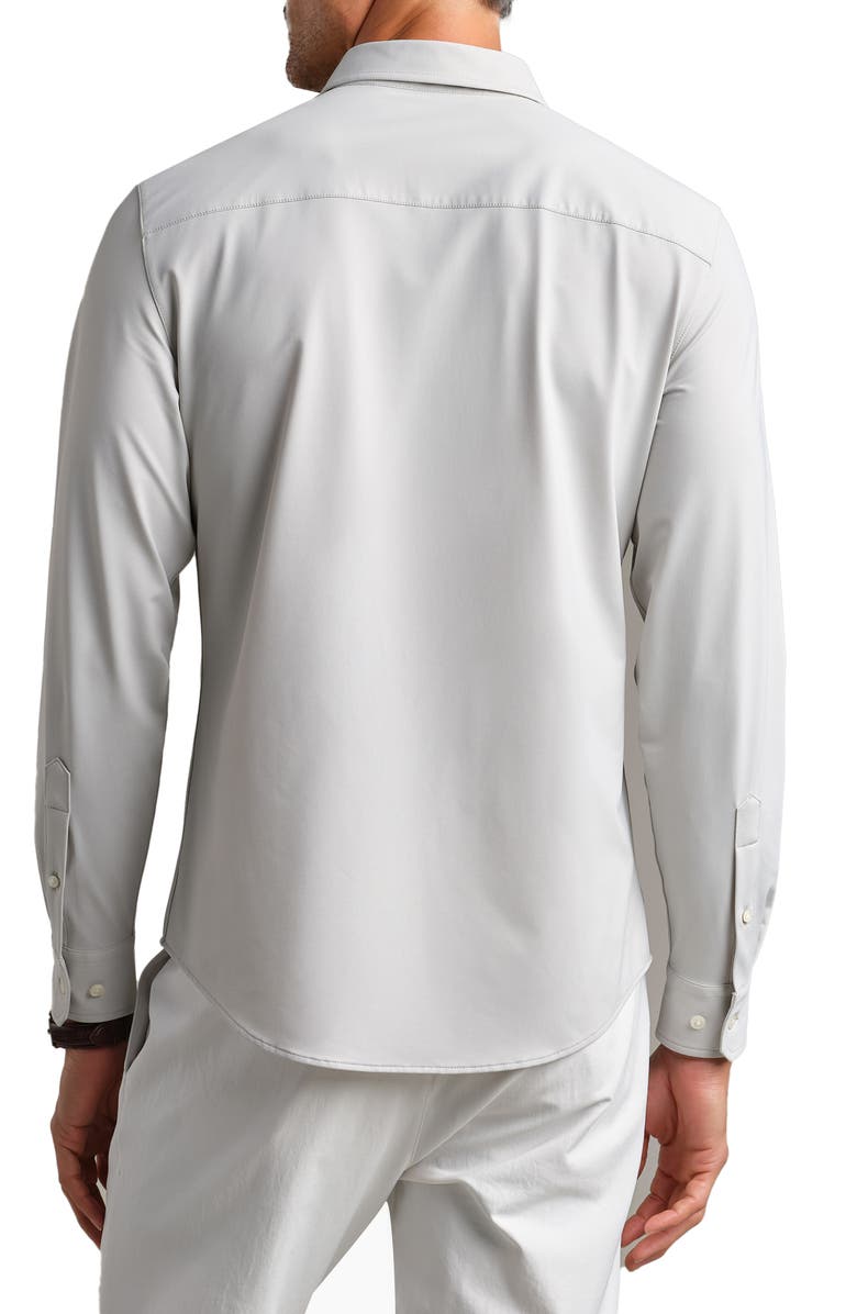 Rhone Commuter Slim Fit Button-Up Shirt, Alternate, color, Gray Stone Oxford