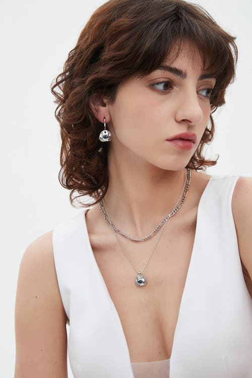 Classicharms Aria Gemstone Hoop Drop Earrings In Silver