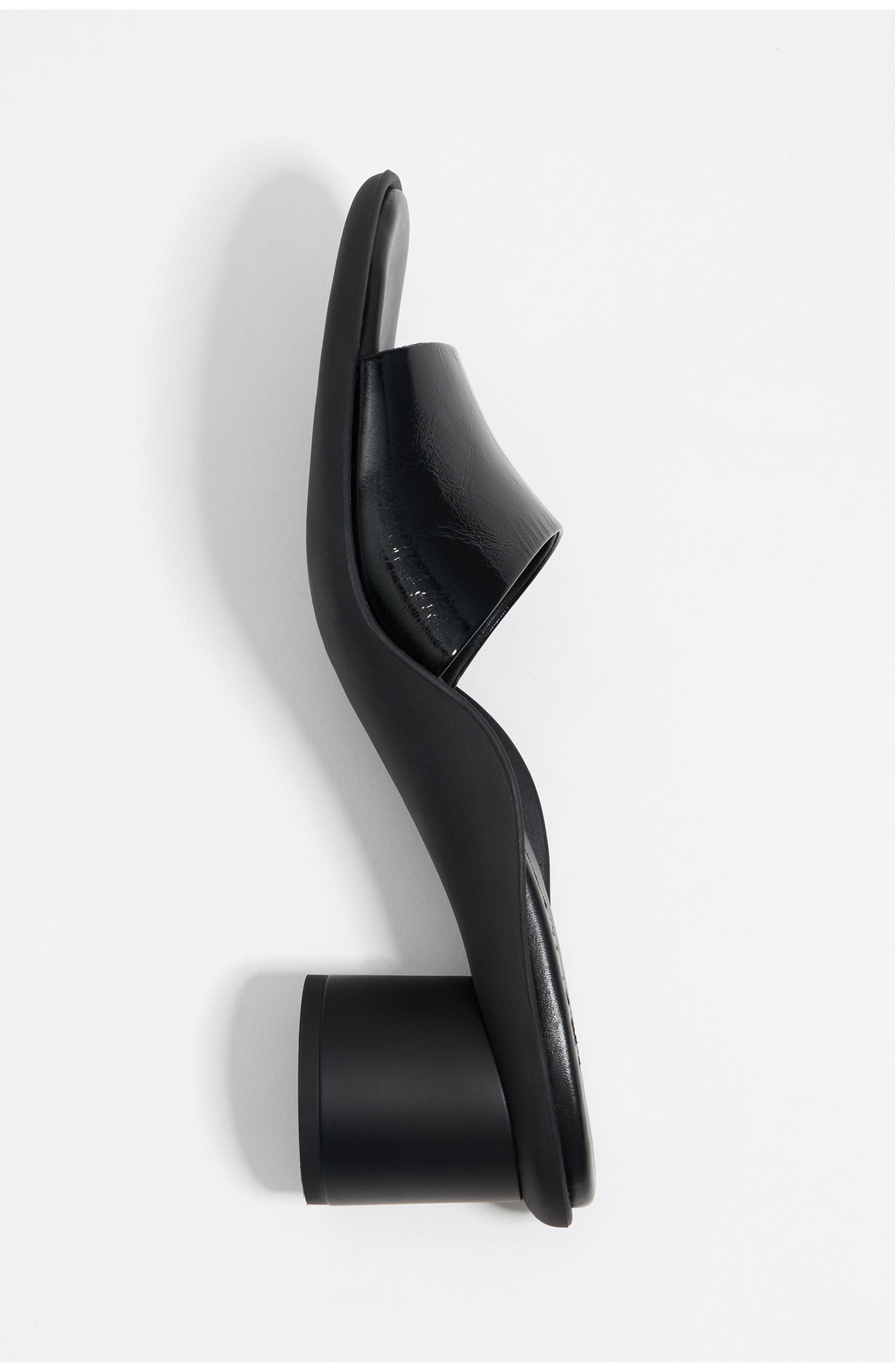 Bimba y Lola Leather Low Heel Sandal, Alternate, color, Black