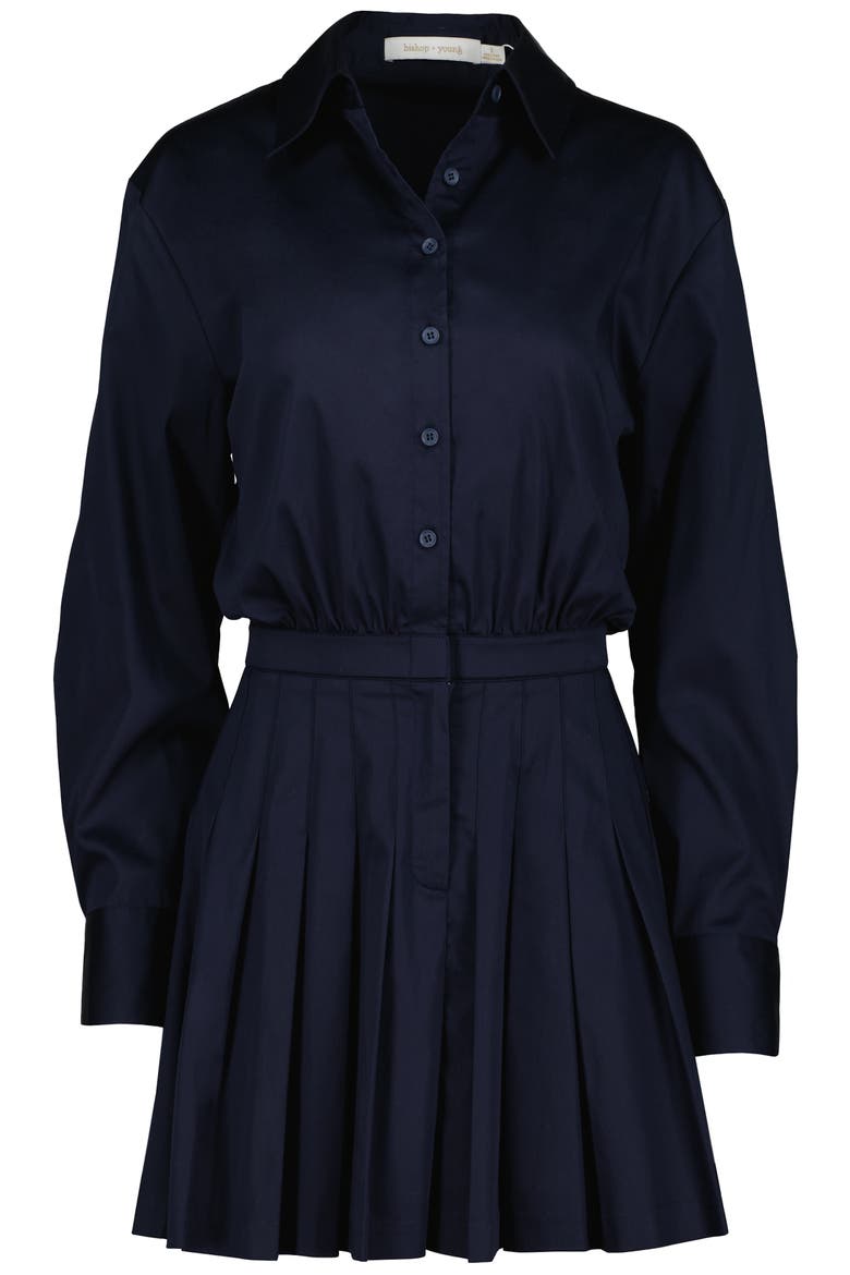 Devon Pleated Mini Dress, Alternate, color, Indigo