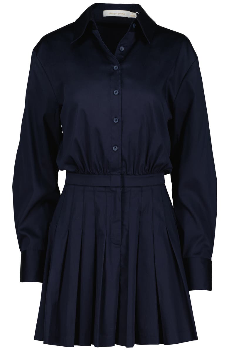 Bishop + Young Devon Pleated Mini Dress, Alternate, color, Indigo