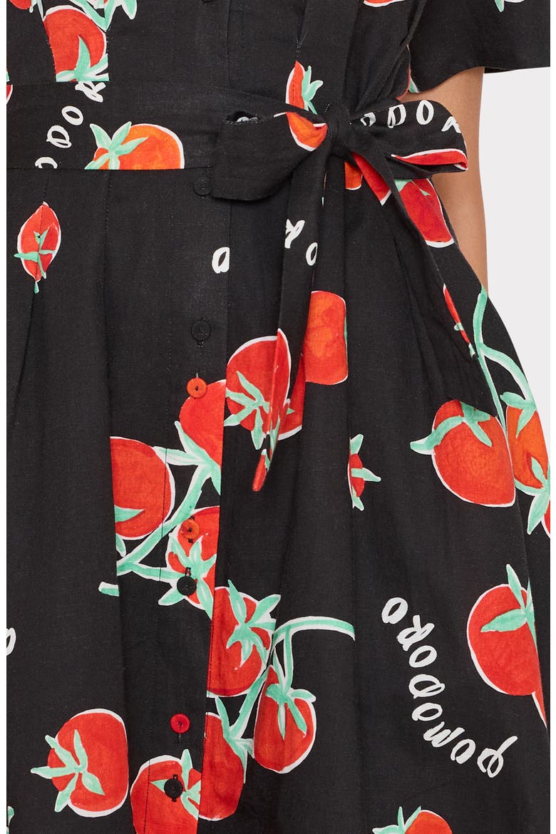 Lexi Tomato Print Midi Dress, Alternate, color, BLACK/ RED