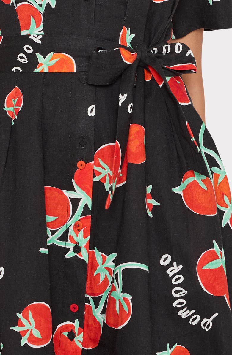 Milly Lexi Tomato Print Midi Dress, Alternate, color, 