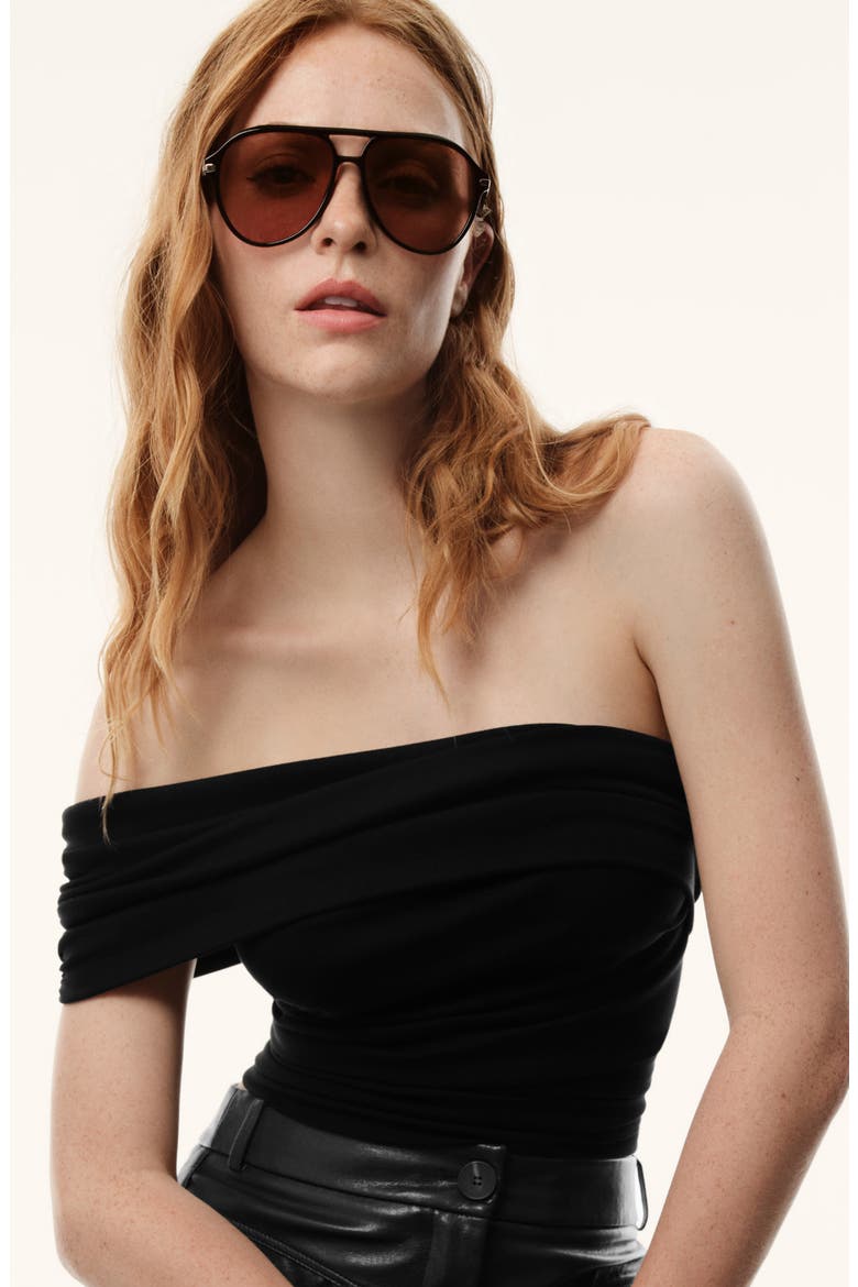 Day One 59mm Polarized Gradient Aviator Sunglasses, Alternate, color, DARK BROWN/ DARK FAWN POL