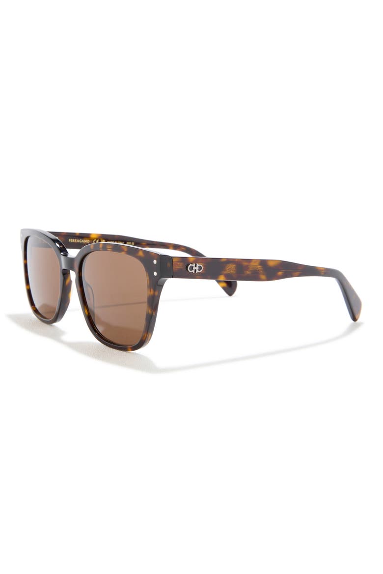 Gancini 55mm Rectangular Sunglasses, Alternate, color, TORTOISE