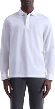 Bugatchi Mercerized Cotton Long Sleeve Polo