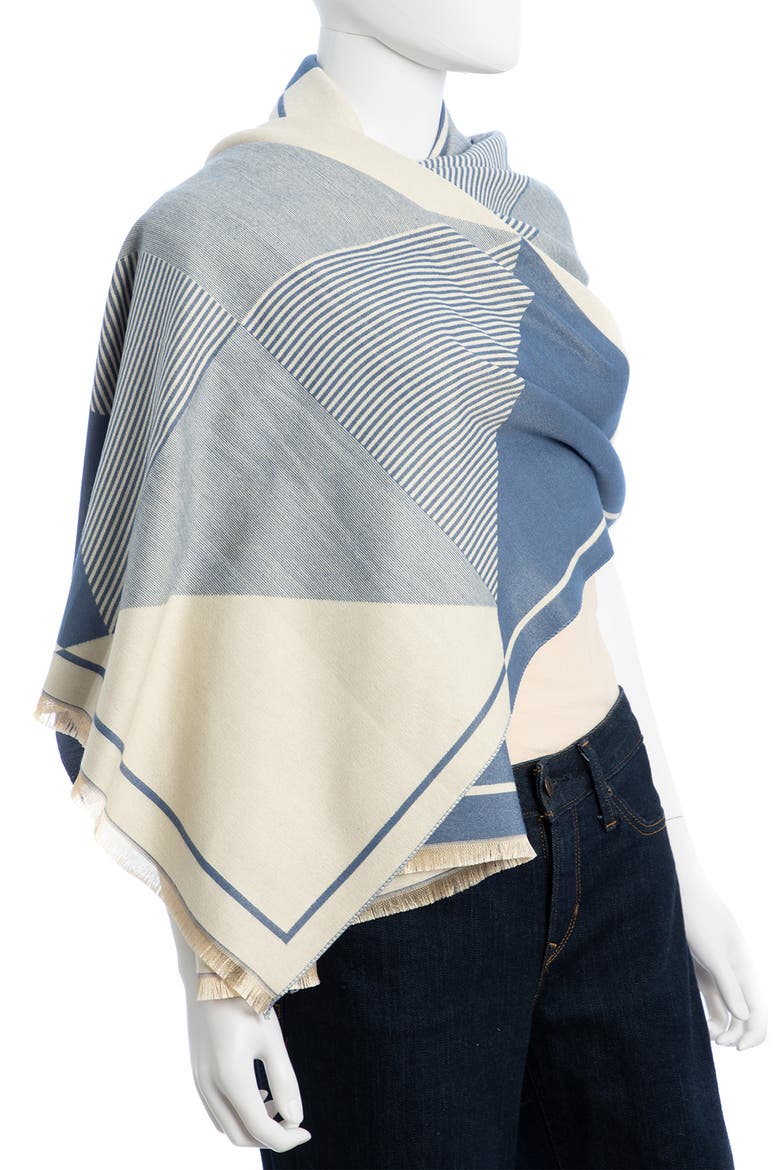 Mosaic Reversible Scarf, Alternate, color, BLUE