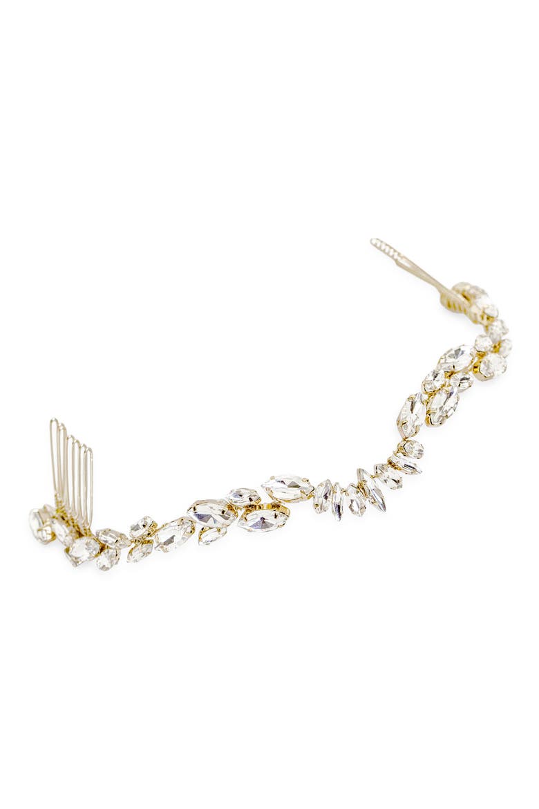 Zila Crystal Crown Comb, Main, color, GOLD