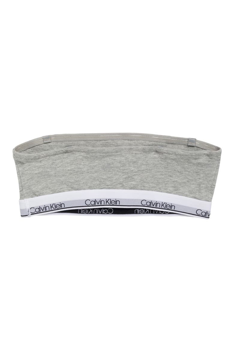 Kids' Strapless Stretch Cotton Bra, Alternate, color, HEATHER GRAY