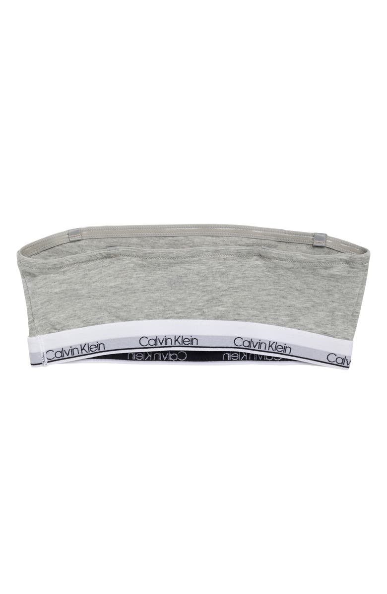 Calvin Klein Kids' Strapless Stretch Cotton Bra, Alternate, color, Heather Gray