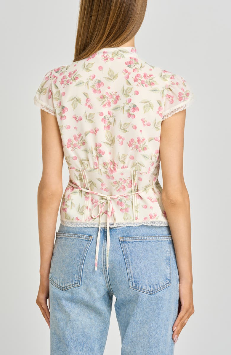WAYF Talia Floral Button-Up Top, Alternate, color, Garden Raspberry