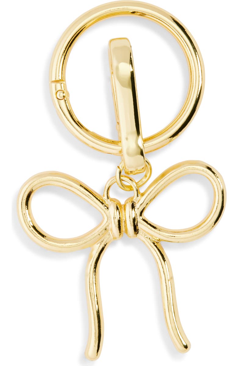 BaubleBar Bow Bag Charm, Main, color, Gold