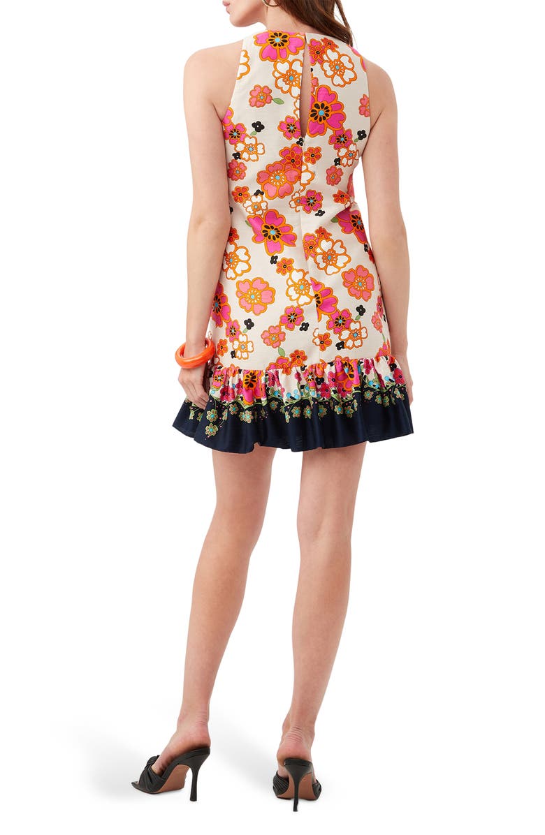 Trina Turk Berry Border Sleeveless Cotton Dress, Alternate, color, Beige Multi