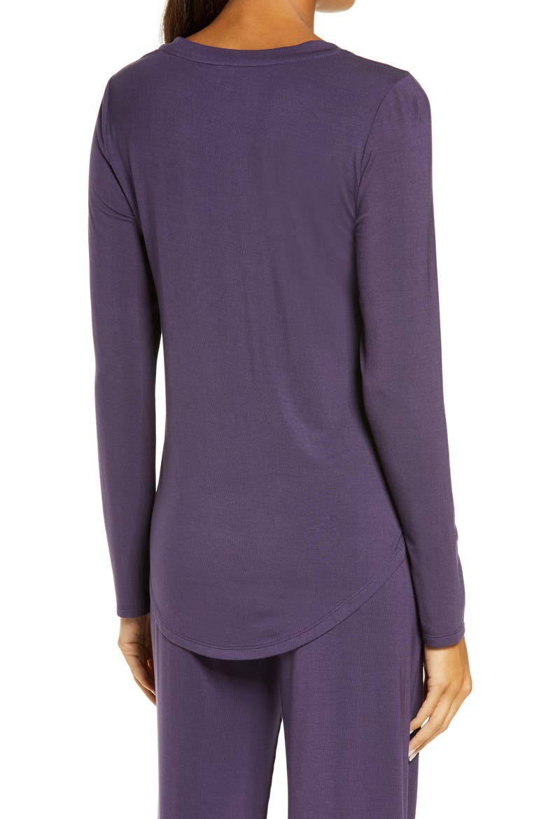 Moonlight V-Neck Long Sleeve Pajama Top, Alternate, color, PURPLE VELVET