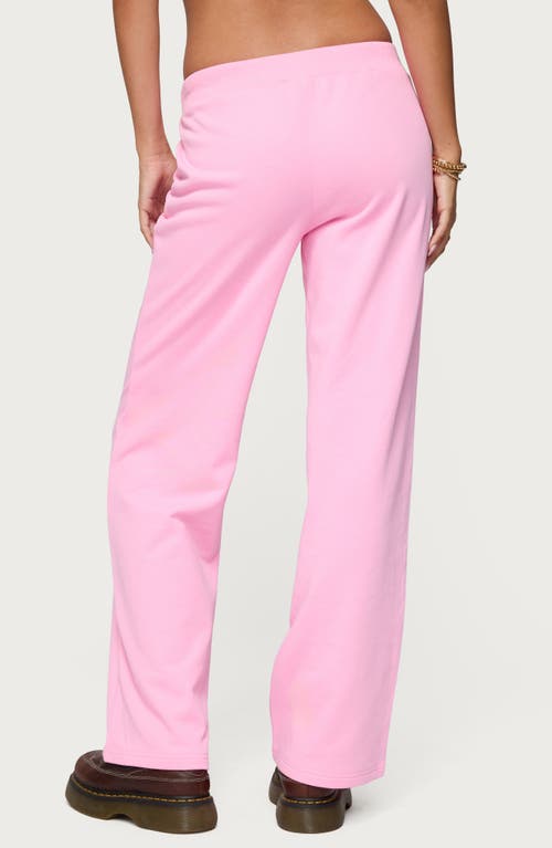 Edikted 06 Wide Leg Drawstring Sweatpants In Pink