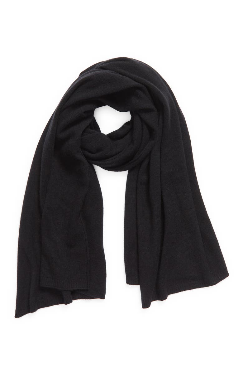Nordstrom Cashmere Scarf, Alternate, color, Black Rock
