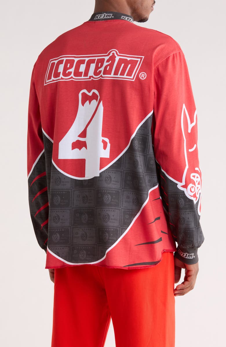 ICECREAM Worldwide Moto Long Sleeve Graphic T-Shirt, Alternate, color, Fiery Red