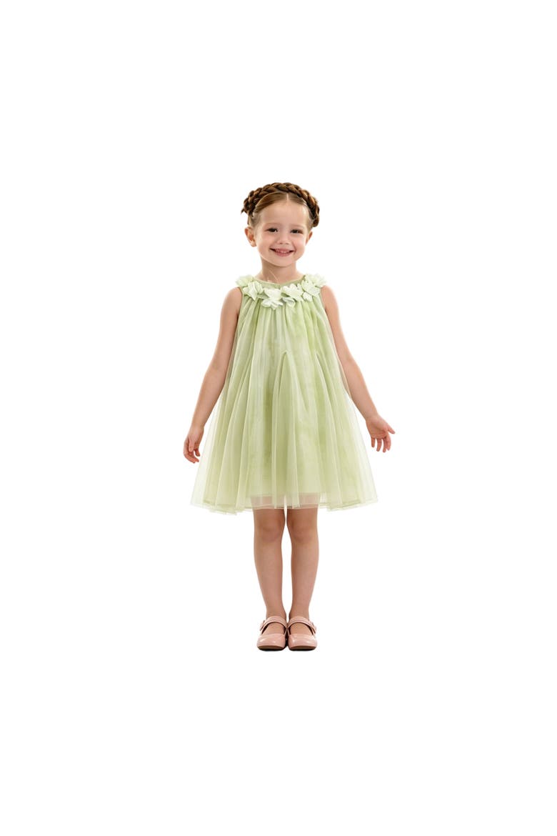 Solavie Floral Layered Dress, Alternate, color, Green