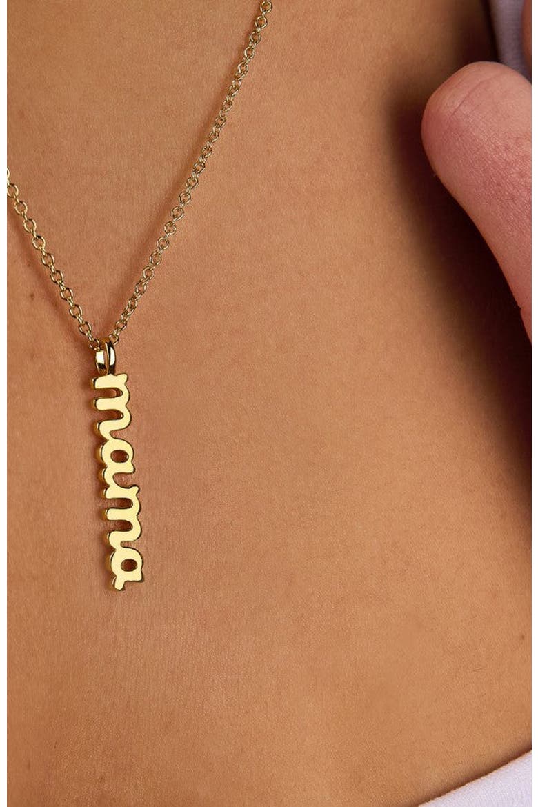Mama Charm Necklace, Alternate, color, Gold