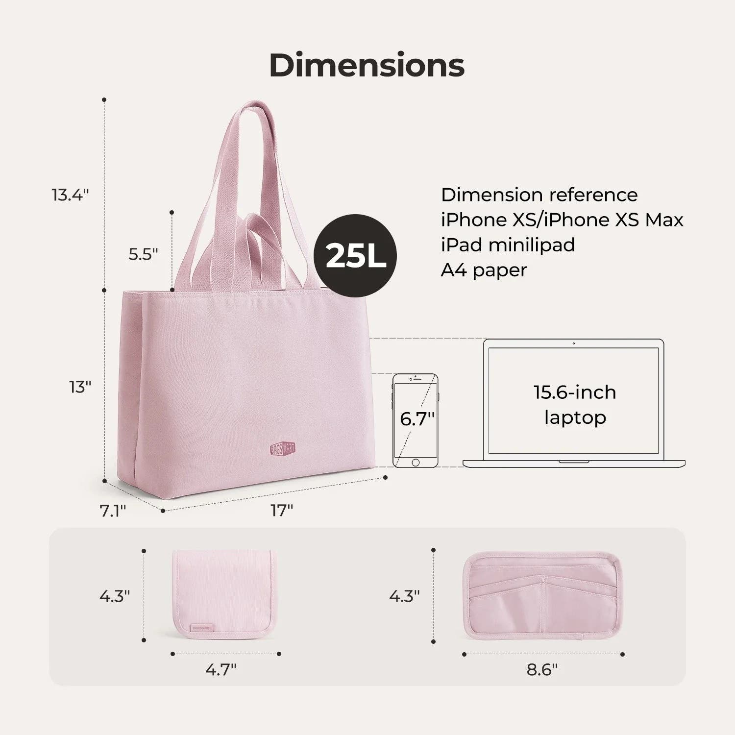 25L Work Tote, Alternate, color, Pink