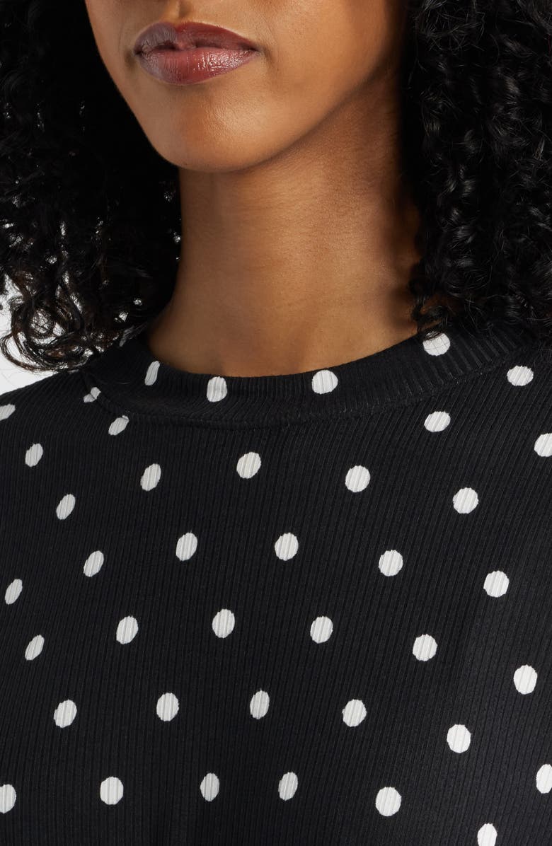 Dressed in Lala Lex Rib Oversize T-Shirt & High Waist Crop Pants Set, Alternate, color, Black