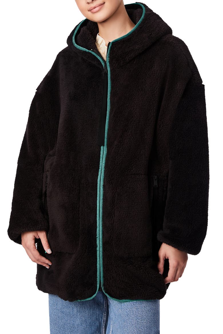 Out For A Stroll Hooded Fleece Jacket, Main, color, BLACK