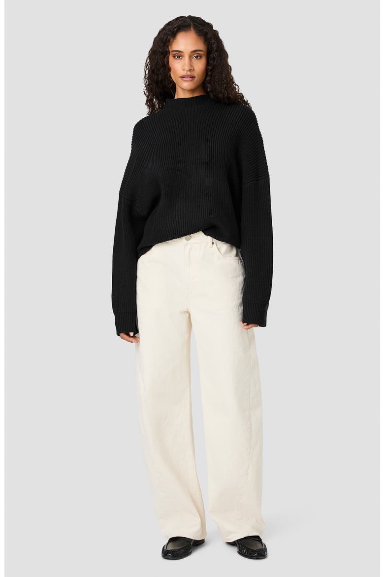 Babysoft Mock Neck Ribbed Sweater, Alternate, color, BLACK
