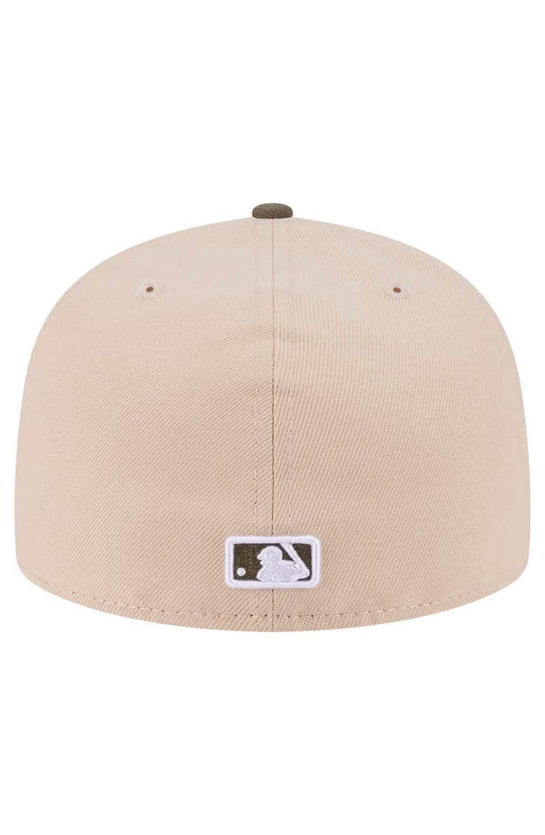 New Era Men's New Era Light Beige/Olive Minnesota Twins Two-Tone Color Pack A-Frame 59FIFTY Fitted Hat, Alternate, color, 
