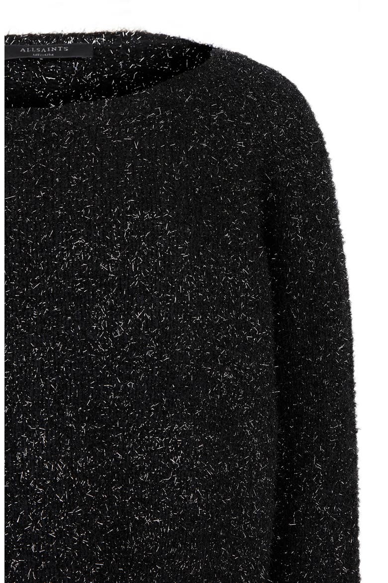 Rosetta Tinsel Two Piece Sweater & Slipdress, Alternate, color, BLACK