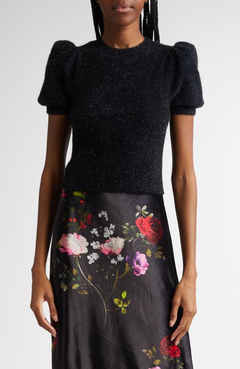 Ciara Metallic Puff Sleeve Sweater