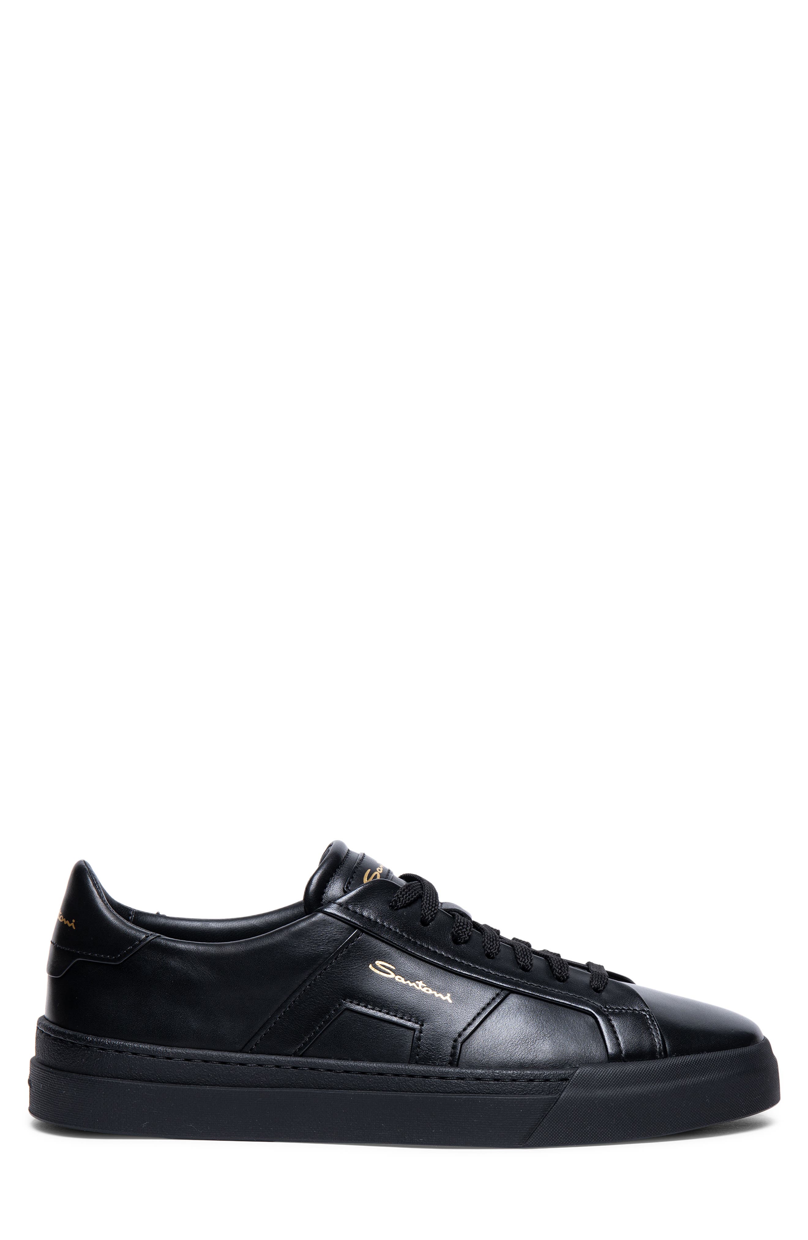 Santoni Low Top Sneaker, Alternate, color, N01 - Black